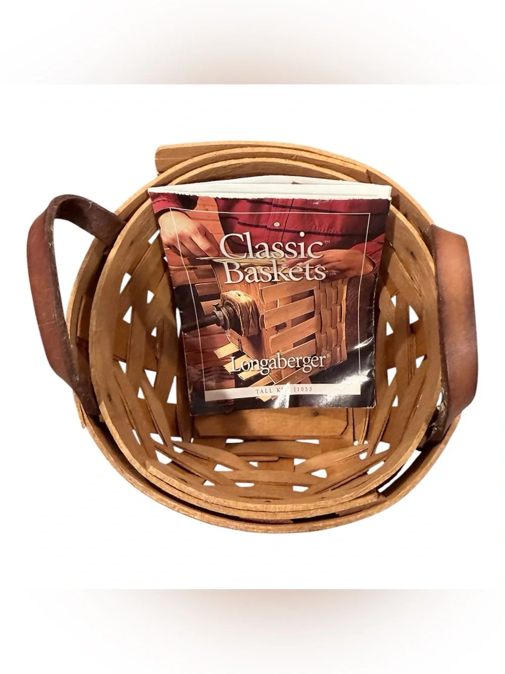 3 Longaberger Collection handcrafted wood baskets